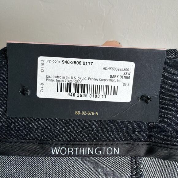NWT Worthington Women’s Modern Fit Trouser Leg Pants 22W Plus Size Dark Denim - Picture 6 of 6